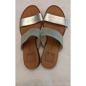 Dolce Vita Silver Sandals Size 6.5 Double Strap, Beachy, Y2k